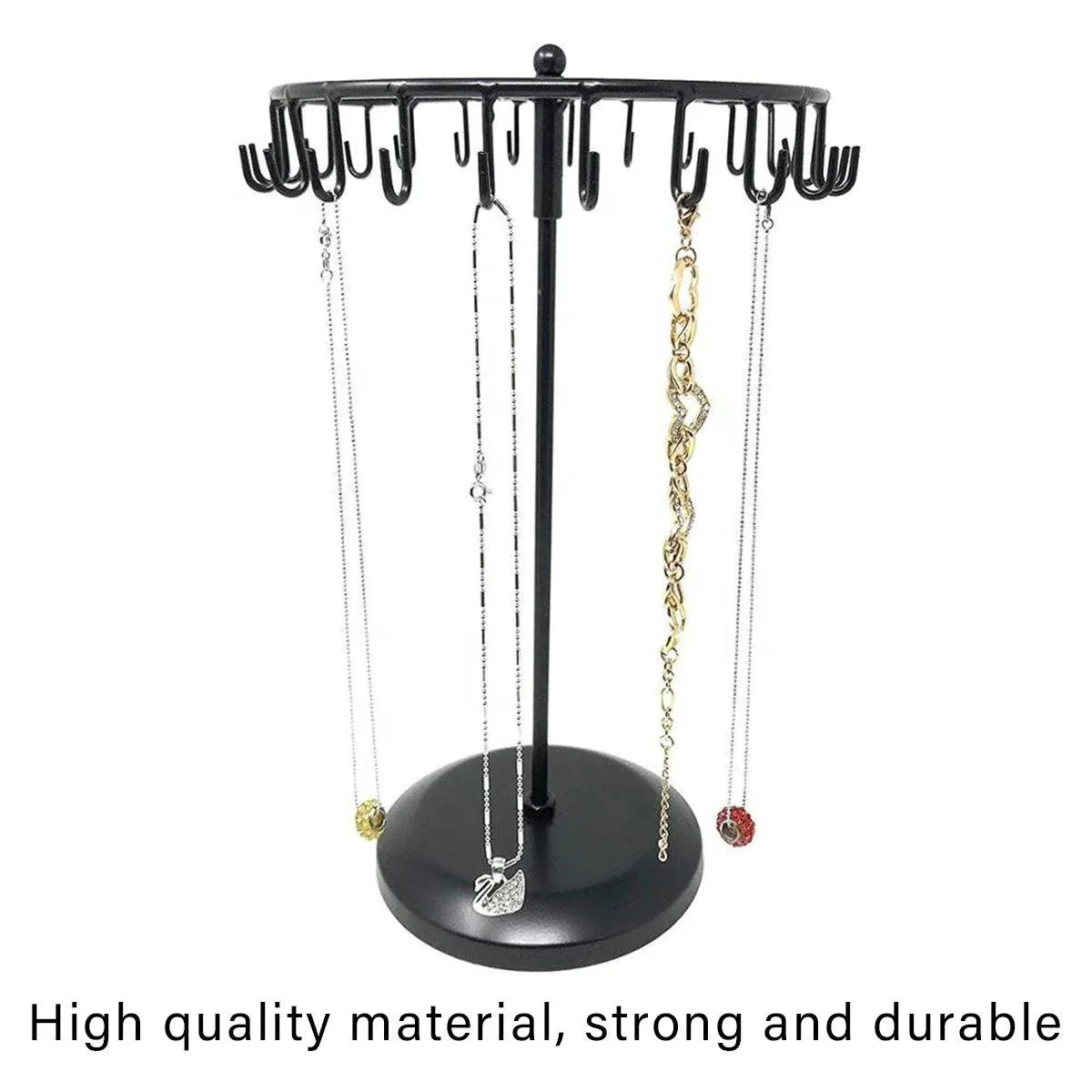Iron Jewellery Rack Rotating Necklace Display Stand Jewellery Organiser Storage - Bronze