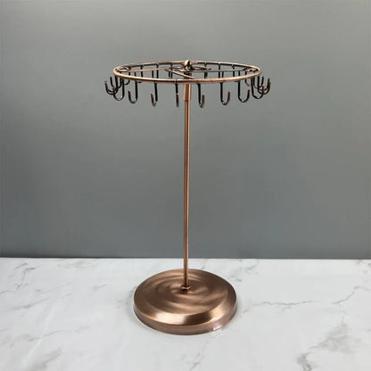 Iron Jewellery Rack Rotating Necklace Display Stand Jewellery Organiser Storage - Bronze