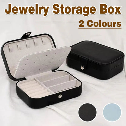 Jewelry Storage Box Travel Mini Case Portable Small Organiser for Rings Earrings - Black