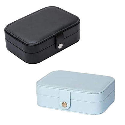 Jewelry Storage Box Travel Mini Case Portable Small Organiser for Rings Earrings - Black