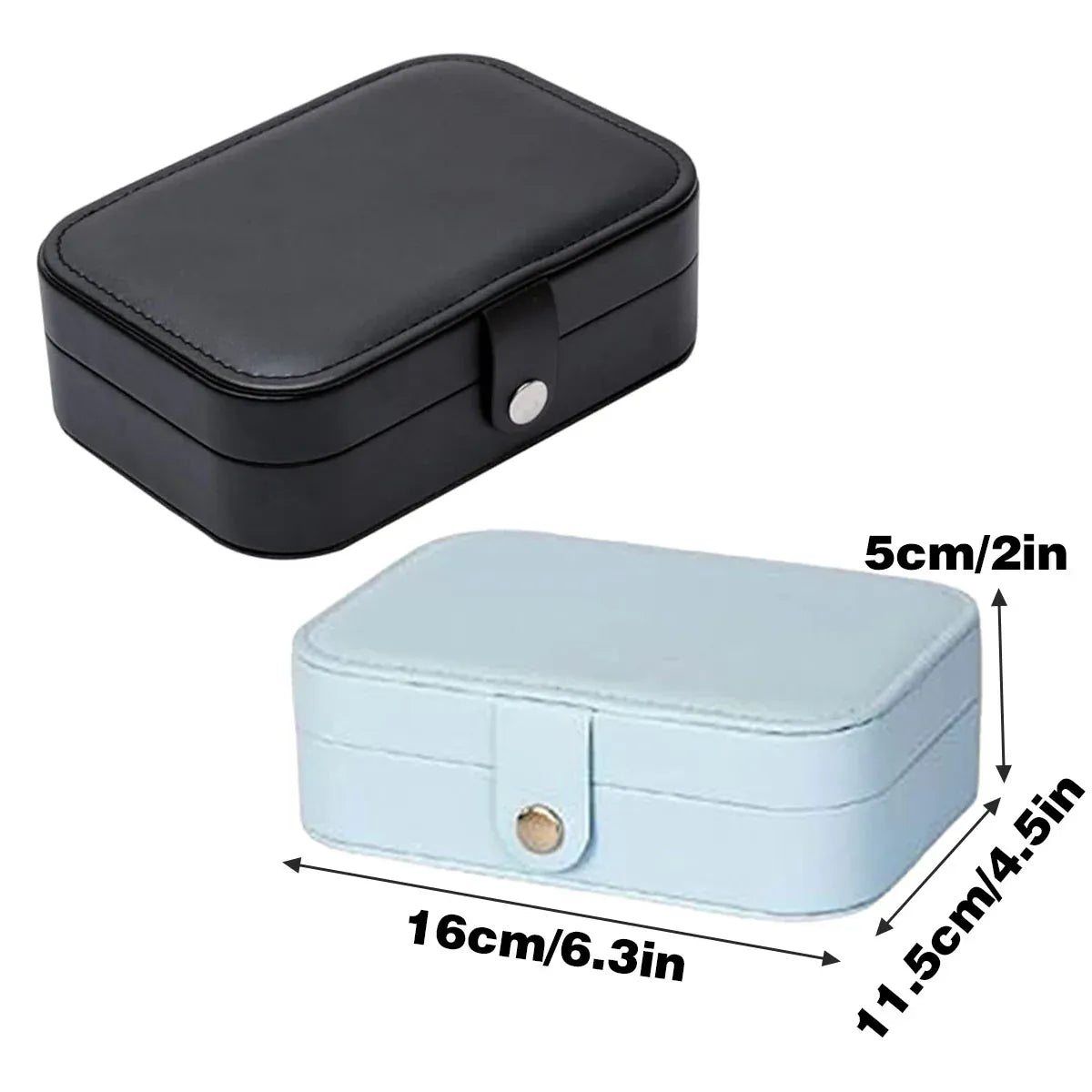 Jewelry Storage Box Travel Mini Case Portable Small Organiser for Rings Earrings - Black