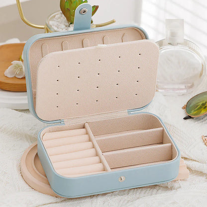Jewelry Storage Box Travel Mini Case Portable Small Organiser for Rings Earrings - Black