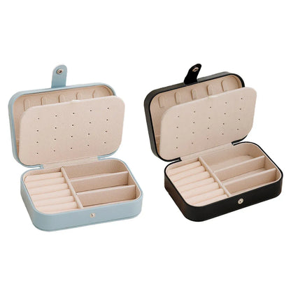 Jewelry Storage Box Travel Mini Case Portable Small Organiser for Rings Earrings - Black