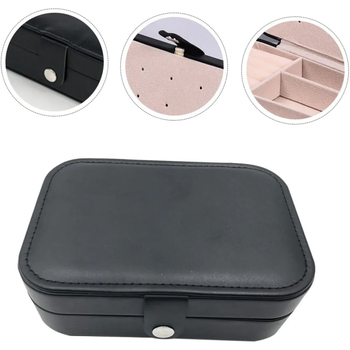 Jewelry Storage Box Travel Mini Case Portable Small Organiser for Rings Earrings - Blue