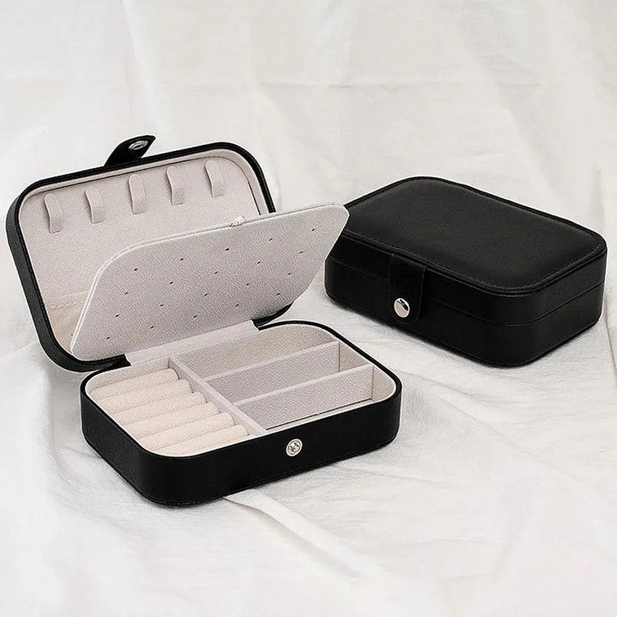 Jewelry Storage Box Travel Mini Case Portable Small Organiser for Rings Earrings - Blue