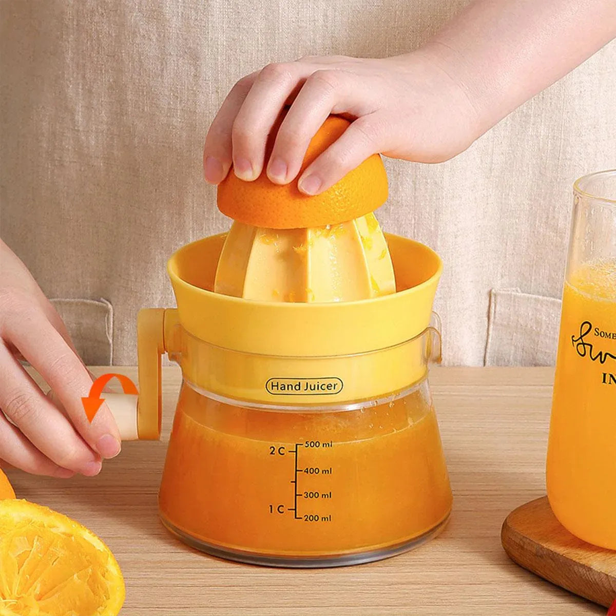 Manual Juice Extractor for Orange Lemon Home Citrus Juicer Hand Compressor - Green
