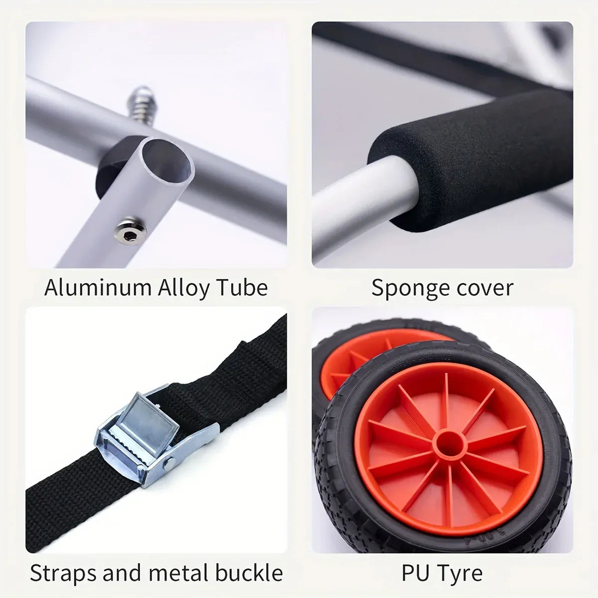 Boat Kayak Canoe Cart Kayak Trailer Sturdy Aluminum Alloy Paddle Board Kayak
