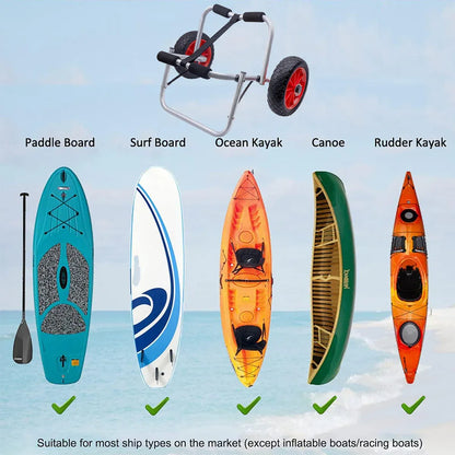 Boat Kayak Canoe Cart Kayak Trailer Sturdy Aluminum Alloy Paddle Board Kayak