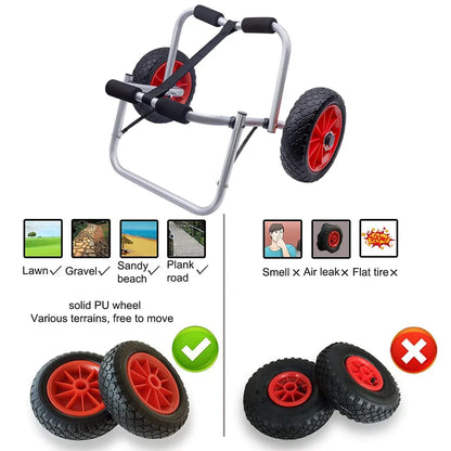 Boat Kayak Canoe Cart Kayak Trailer Sturdy Aluminum Alloy Paddle Board Kayak