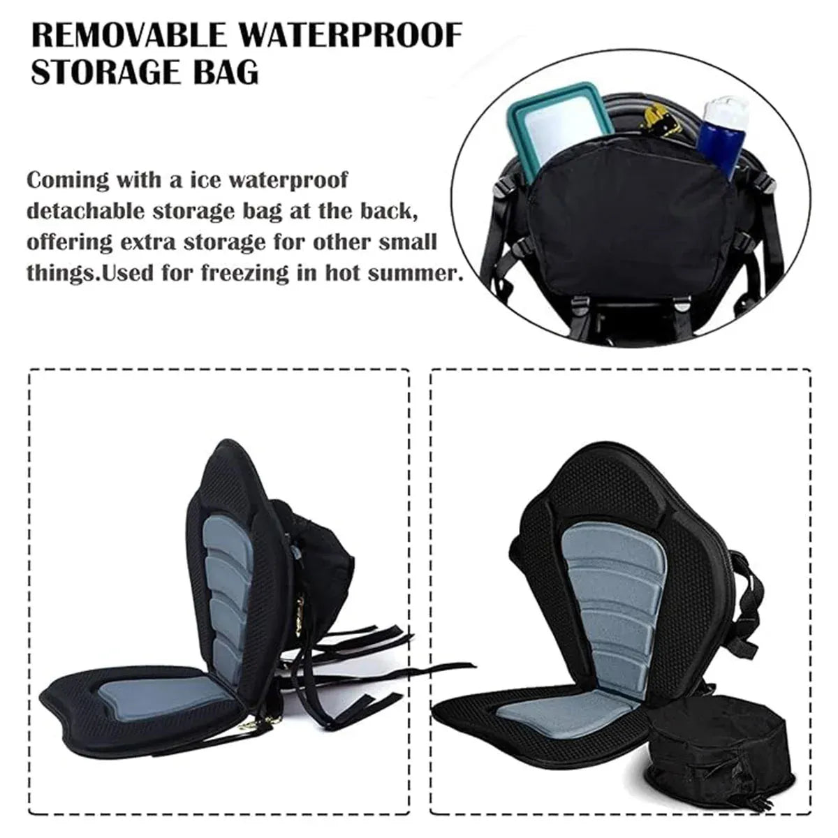 Kayak Seat Cushion Pad Detachable Backrest Paddleboard Surfboard Boat Accessory