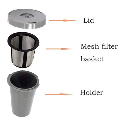 3 Piece of Set K-Cup Coffee Filter Reusable Replacement Refillable Holder