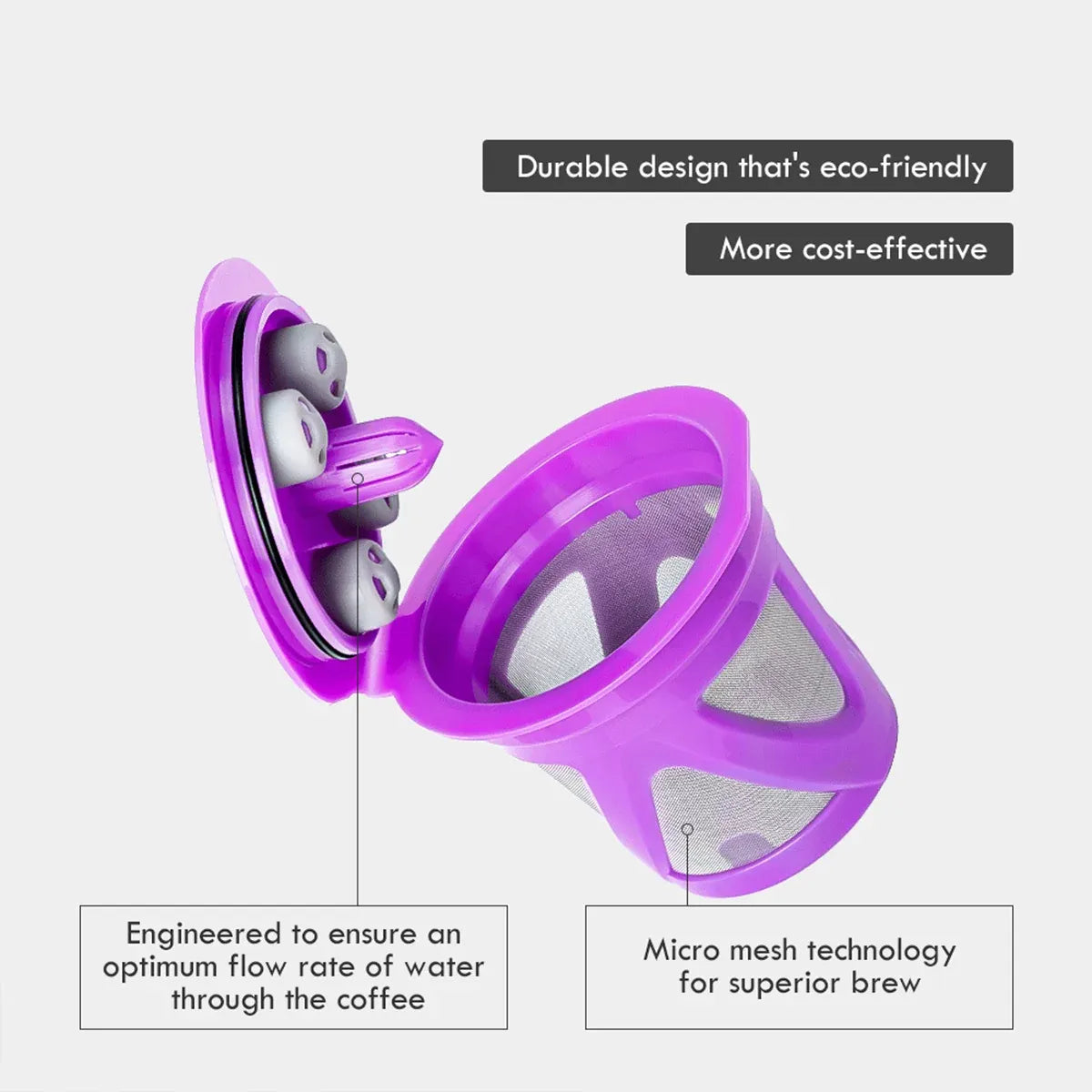 Coffee Capsule K-cup Basic Model Recyclable Reusable Coffee Pods For Home Office - Purple