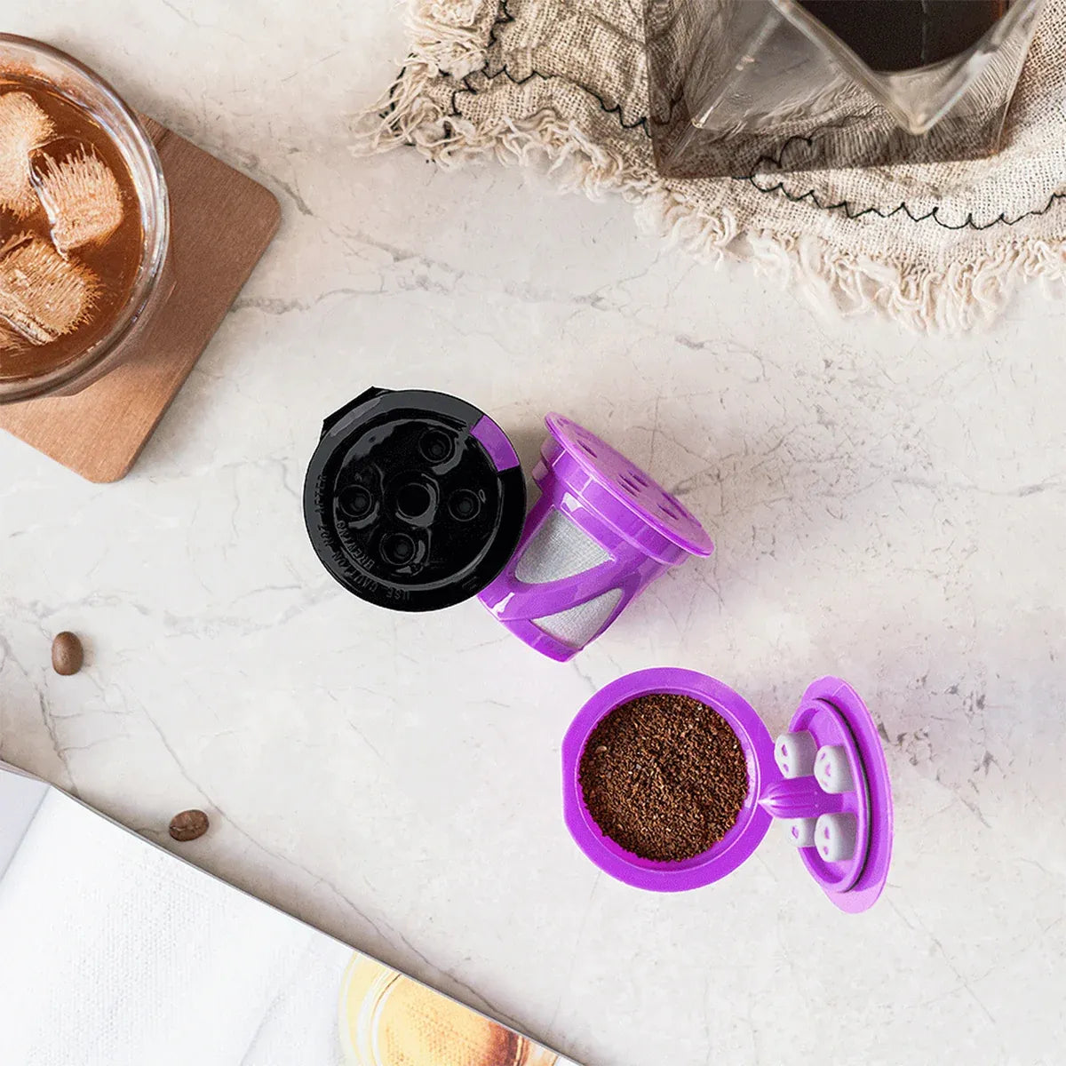 Coffee Capsule K-cup Basic Model Recyclable Reusable Coffee Pods For Home Office - Purple