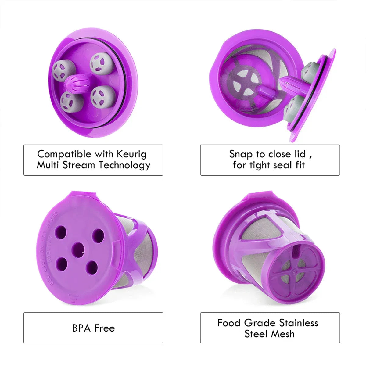 Coffee Capsule K-cup Basic Model Recyclable Reusable Coffee Pods For Home Office - Purple