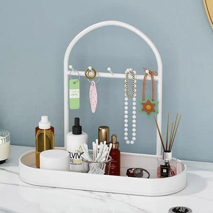 Versatile Entryway Storage Rack Waterproof Metal Key Holder Decorative Desktop - Black
