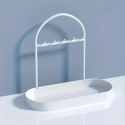 Versatile Entryway Storage Rack Waterproof Metal Key Holder Decorative Desktop - Black