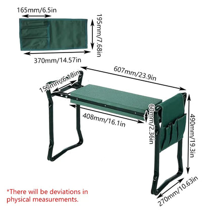 Foldable Garden Kneeler Seat with Tool Bag Comfortable EVA Pad for Outdoor Work