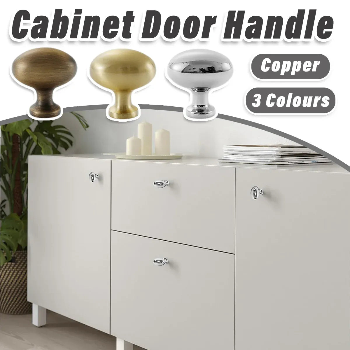Pigeon Egg Cabinet Handle Single Hole French Style Drawer Pull for Door Closet - Silver