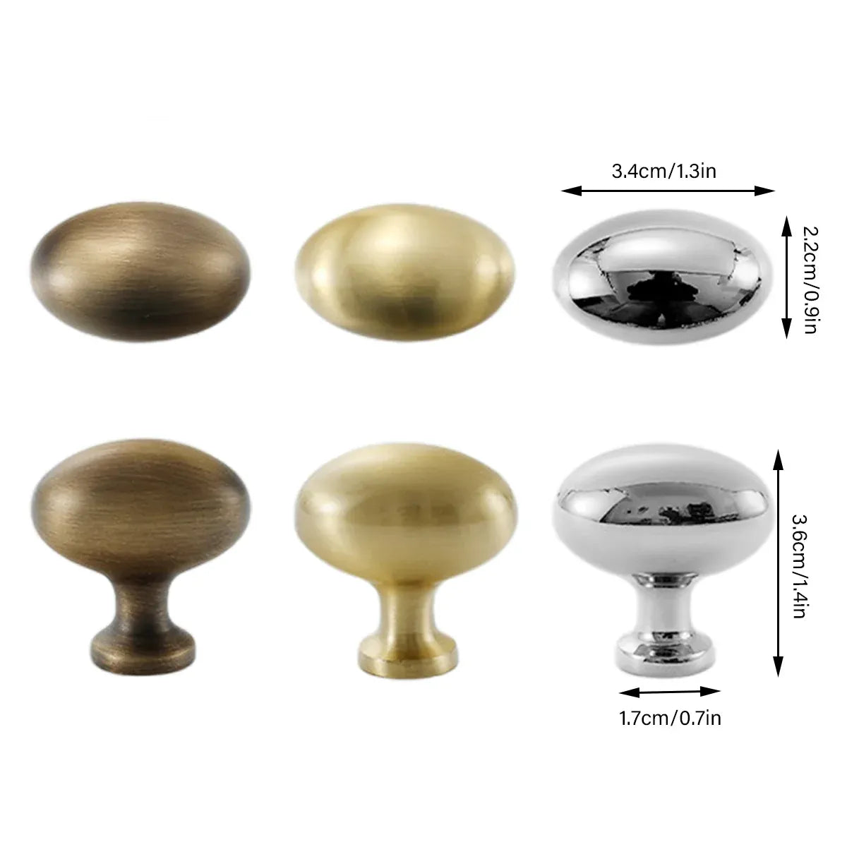 Pigeon Egg Cabinet Handle Single Hole French Style Drawer Pull for Door Closet - Silver