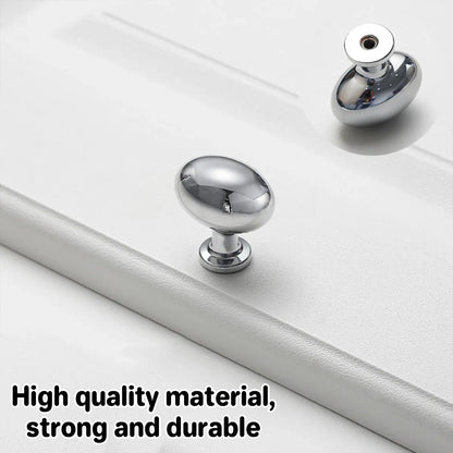 Pigeon Egg Cabinet Handle Single Hole French Style Drawer Pull for Door Closet - Silver
