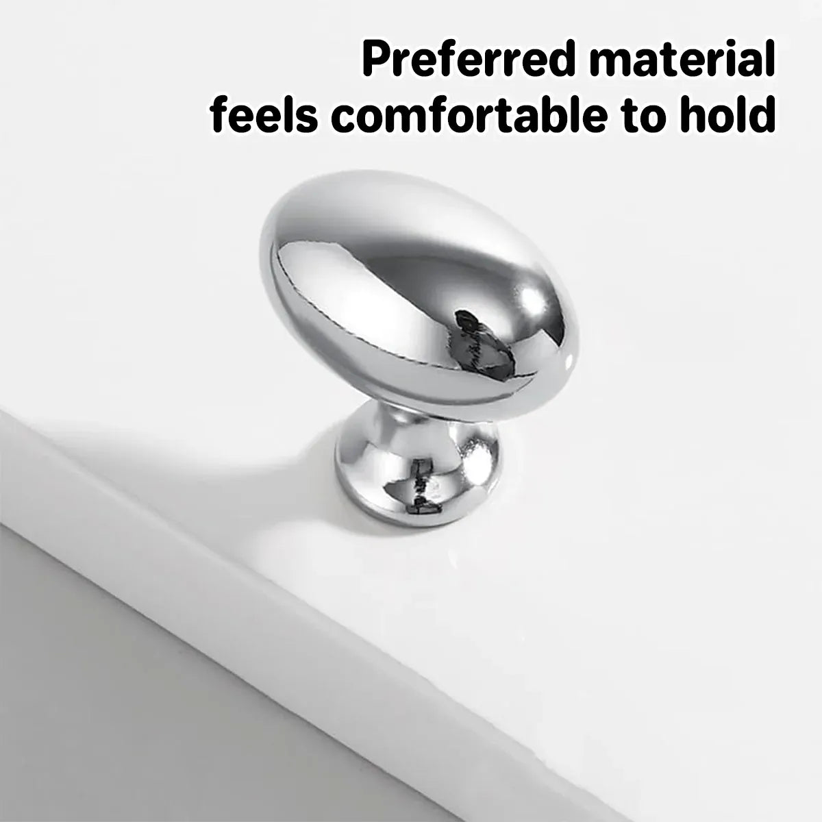 Pigeon Egg Cabinet Handle Single Hole French Style Drawer Pull for Door Closet - Silver