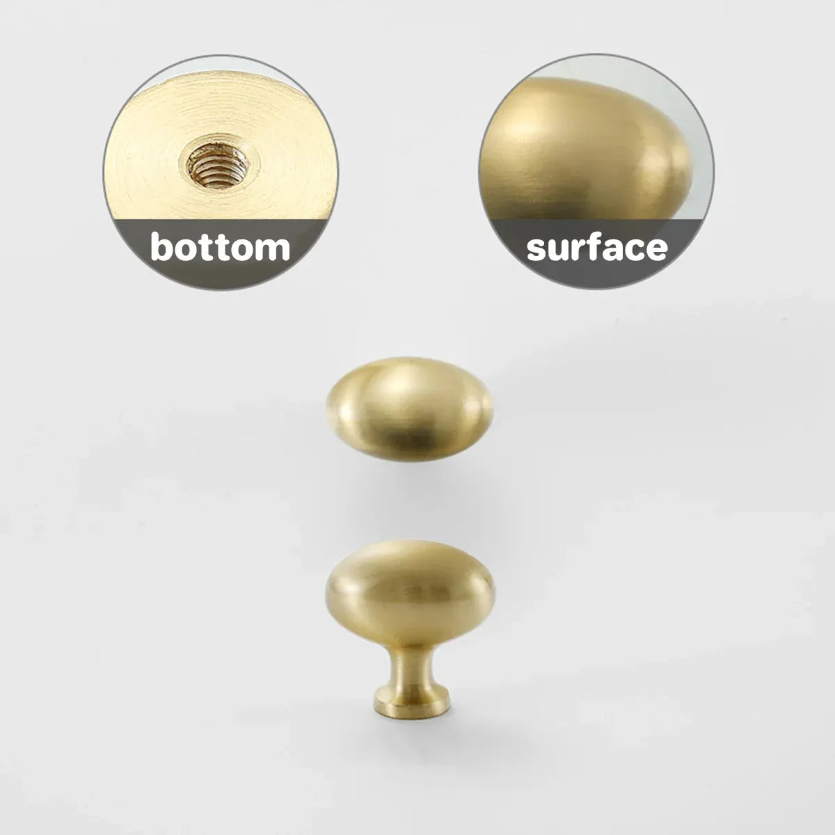 Pigeon Egg Cabinet Handle Single Hole French Style Drawer Pull for Door Closet - Silver