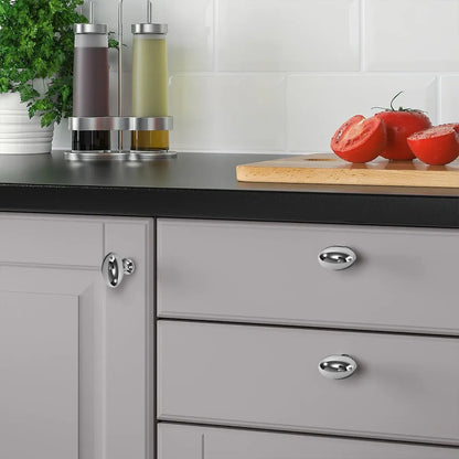 Pigeon Egg Cabinet Handle Single Hole French Style Drawer Pull for Door Closet - Silver