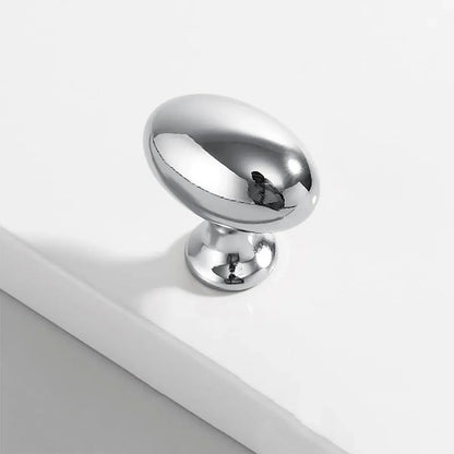 Pigeon Egg Cabinet Handle Single Hole French Style Drawer Pull for Door Closet - Silver