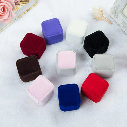 10X Flannel Ring Jewelry Earring Ring Jewelry Boxes Exquisite Gift Organizer - Pink Grey