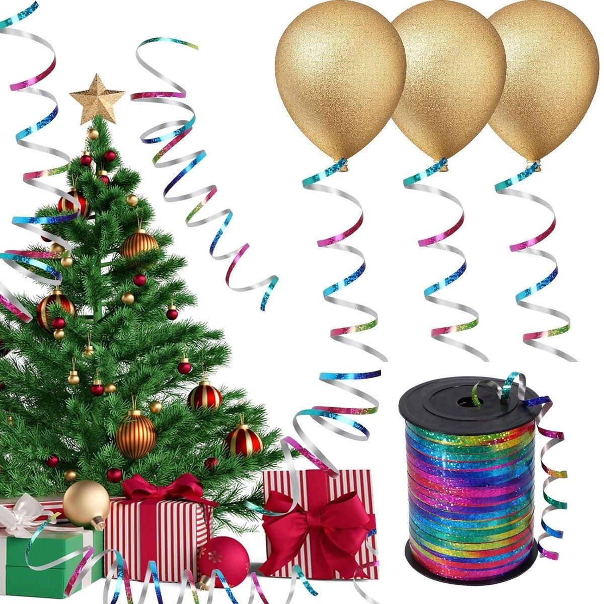 400m Glitter Laser Ribbon for Balloons Birthday Party Banners Pull String Tie