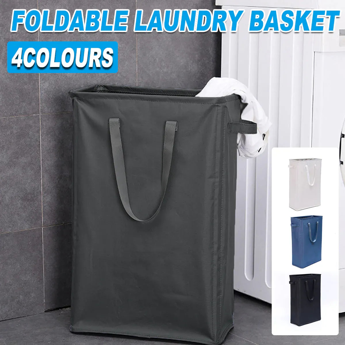 Foldable Large Capacity Oxford Cloth Laundry Basket Toy Storage Bag Household - Black