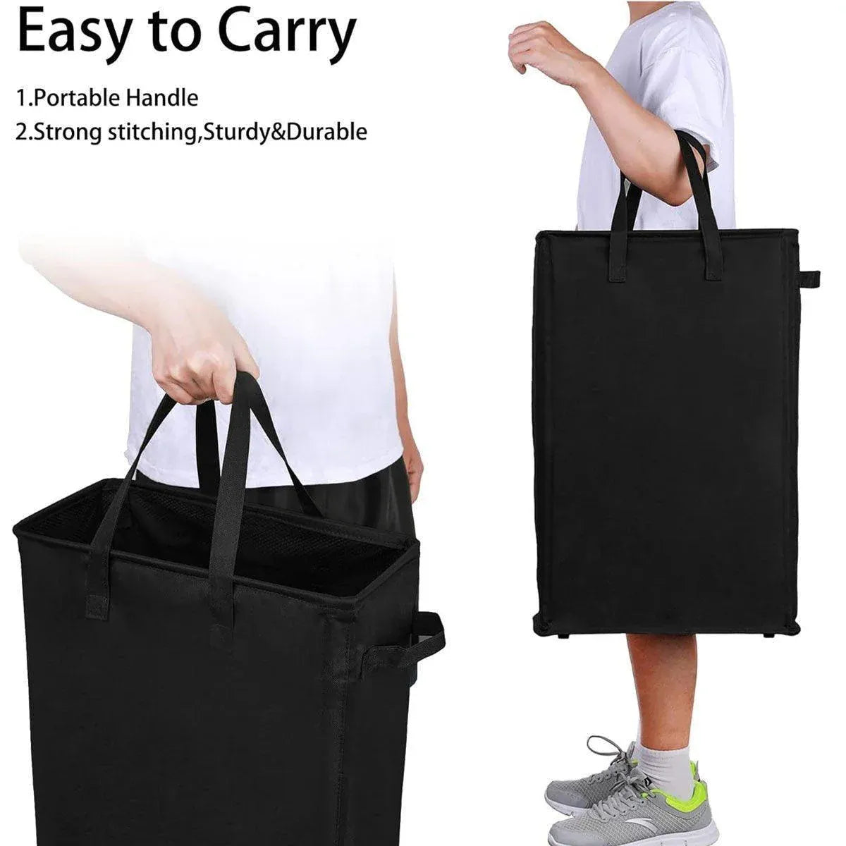 Foldable Large Capacity Oxford Cloth Laundry Basket Toy Storage Bag Household - Black