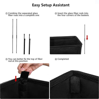 Foldable Large Capacity Oxford Cloth Laundry Basket Toy Storage Bag Household - Black