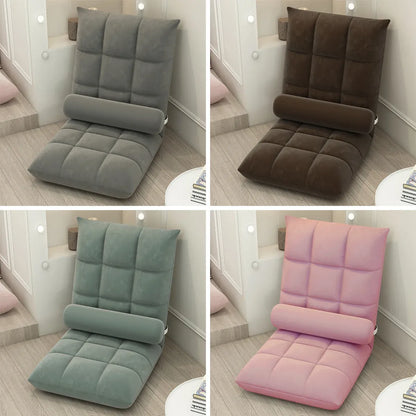 Floor Lounge Sofa Bed Chair with Lumbar Pillow Folding Adjustable Cushion - Cyan
