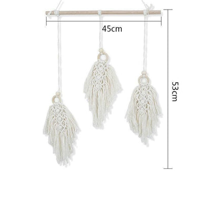 Leaf Shape Boho Handmade Macrame Wall Hanging Knitting Cotton Rope Home Decor