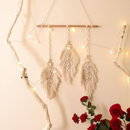 Leaf Shape Boho Handmade Macrame Wall Hanging Knitting Cotton Rope Home Decor