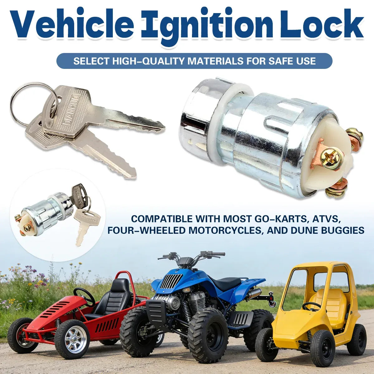 Kart ATV Vehicle Ignition Lock Wear-resistant Racing UTV Motorbike Replacement