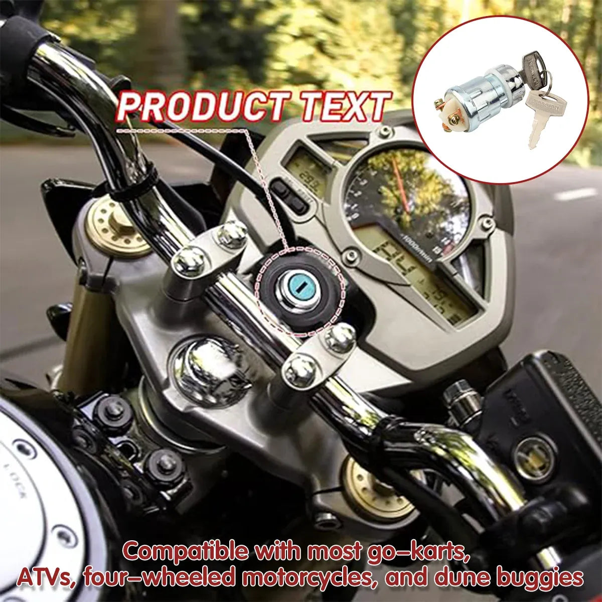 Kart ATV Vehicle Ignition Lock Wear-resistant Racing UTV Motorbike Replacement