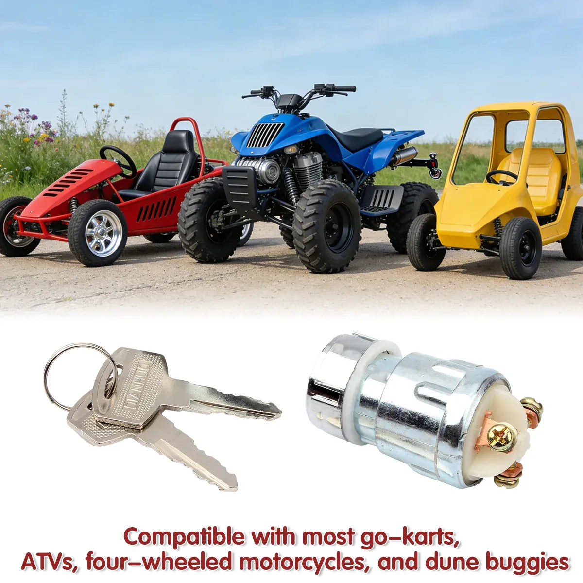 Kart ATV Vehicle Ignition Lock Wear-resistant Racing UTV Motorbike Replacement