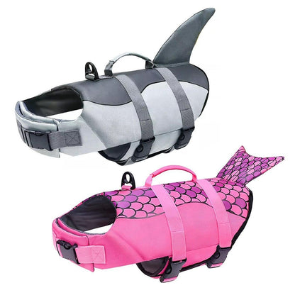 Pet Life Jacket Dog Swim Vest Outdoor Water Gear for Summer Swimming Activities - Grey S