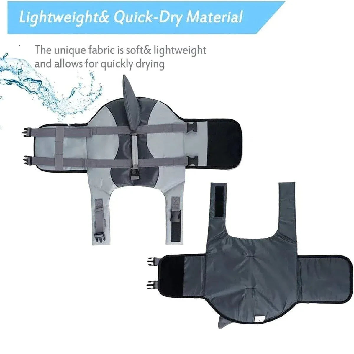 Pet Life Jacket Dog Swim Vest Outdoor Water Gear for Summer Swimming Activities - Grey XL