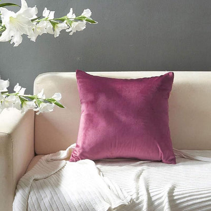45cm*45cm Multicoloured Plain Solid Colour Cushion Cover Decorative Pillow Case - Light Purple