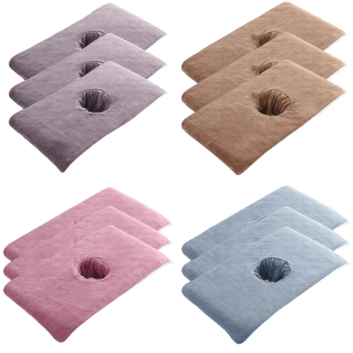 Thick Absorbent Massage Table Cover with Face Hole Soft Spa Beauty Salon Sheet - Brown