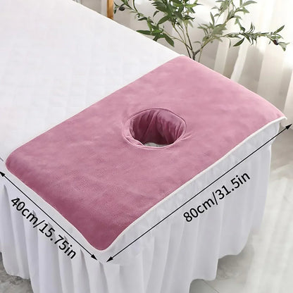 Thick Absorbent Massage Table Cover with Face Hole Soft Spa Beauty Salon Sheet - Brown