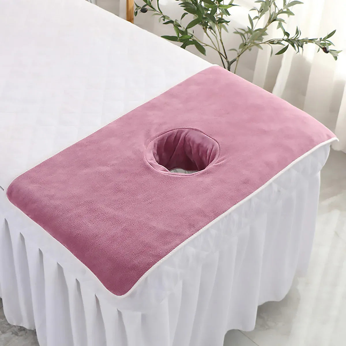 Thick Absorbent Massage Table Cover with Face Hole Soft Spa Beauty Salon Sheet - Brown
