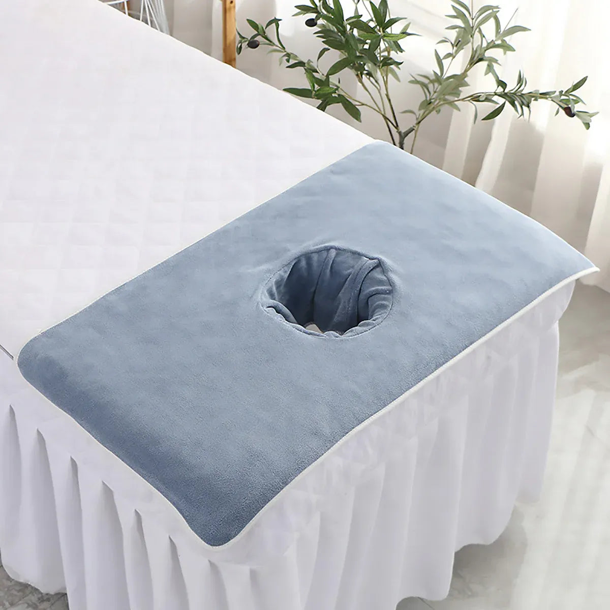 Thick Absorbent Massage Table Cover with Face Hole Soft Spa Beauty Salon Sheet - Brown