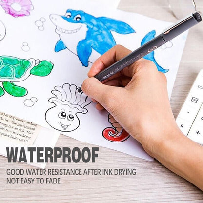 6 Pcs Set 6 Sizes Micro Pen Fineliner Ink Pens Waterproof Fine Point Line Black