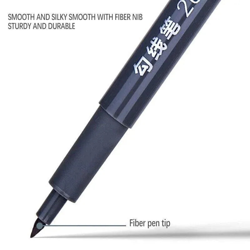 6 Pcs Set 6 Sizes Micro Pen Fineliner Ink Pens Waterproof Fine Point Line Black