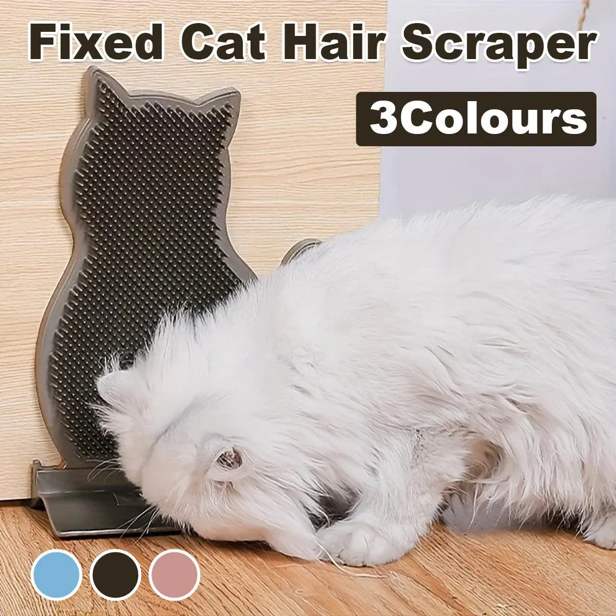 Fixed Tease Cat Scrubber Massage Brush Scratching Toy for Cats Grooming Brush - Pink