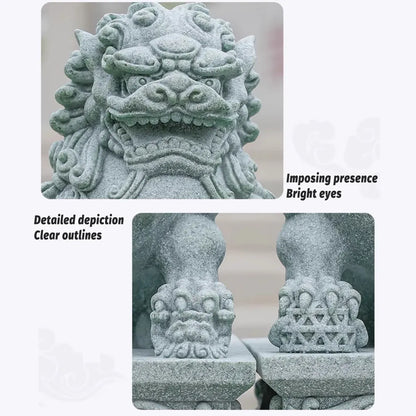 1 Pair Chinese Style Small Stone Lion Decoration Home Desktop Decor Art Craft